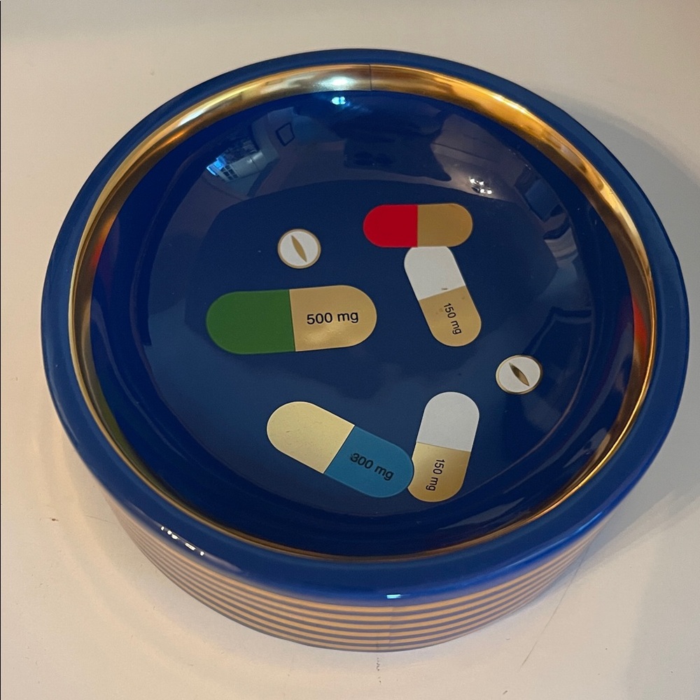 Jonathan Adler Drug Bowl - Blue/Gold